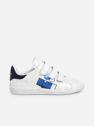 Isabel Marant Brownsy Logo-print Embroidered Leather Sneakers In White