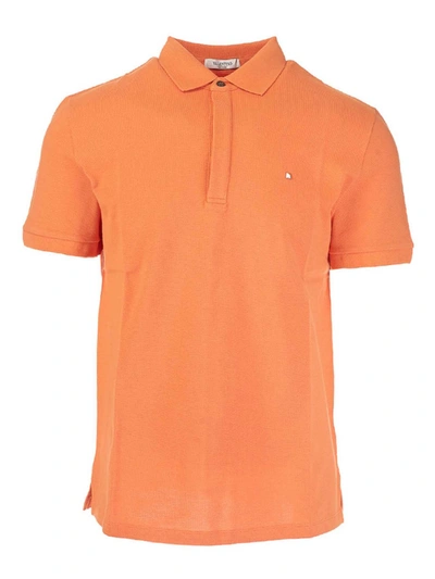 Valentino Iconic Stud Polo Shirt In Orange