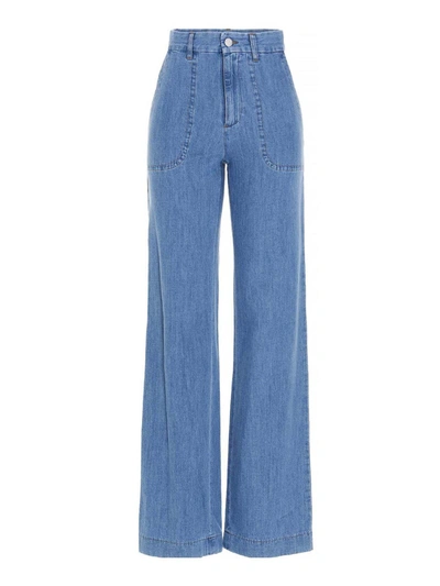 Apc Flared Jeans In Light Blue