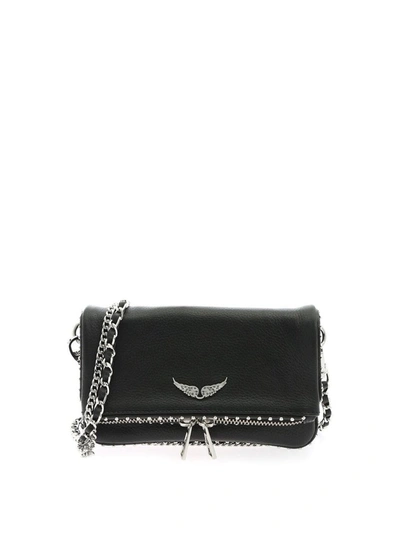 Zadig & Voltaire Rock Nano Studs Clutch Bag In Black