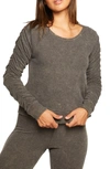Chaser Shirred Sleeve Sweatshirt In Mineral Wash