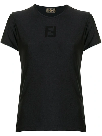 Pre-owned Fendi Logo Patch T-shirt In Black