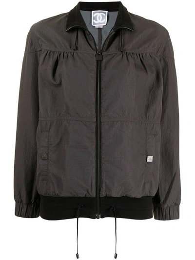 Pre-owned Chanel 2007 Sports Gathered Detailing Zipped Jacket In Grey