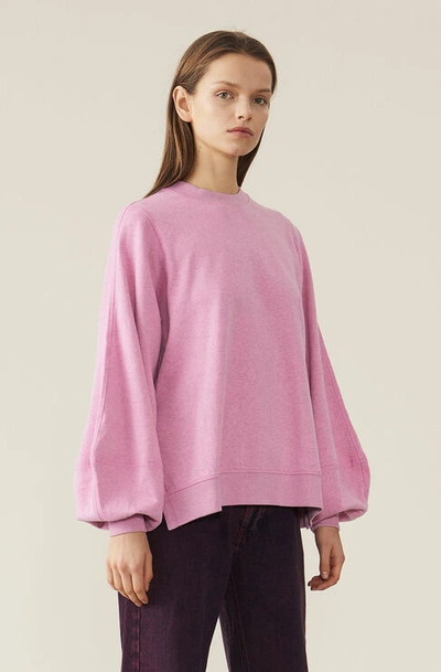 Ganni Isoli Sweatshirt In Pink ModeSens