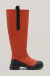 Ganni Recycled Rubber Boots Madder Brown In Madder Brown
