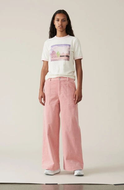 Ganni Stretch Corduroy Wide Pants In Pink | ModeSens