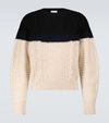 Alexander Mcqueen Cable Knit Wool And Cashmere Sweater In Neutrals