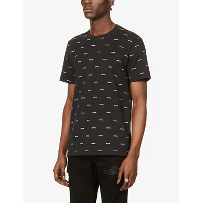 True Religion Logo-print Cotton-jersey T-shirt In Onyx