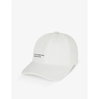 Pangaia Mens Off-white Text-print Organic Cotton Cap