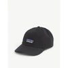 Patagonia Mens Black P-6 Label Trad Logo-patch Organic-cotton And Netplus &trade; Baseball Cap In Black