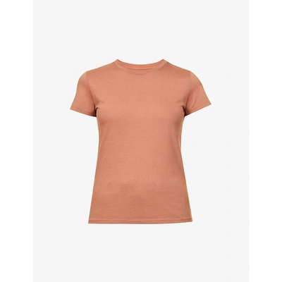 Vince Essential Scoop-neck Cotton-jersey T-shirt In Pink