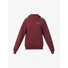 SPORTY AND RICH WOMENS BURGUNDY GOLD LOGO-EMBROIDERED COTTON-JERSEY HOODY XS,R03723291