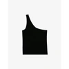 Maje Womens Black One-shoulder Stretch-woven Top 8
