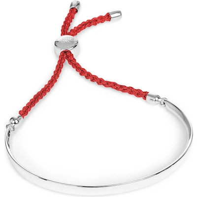 Monica Vinader Fiji Sterling Silver Friendship Bracelet In Silver Coral