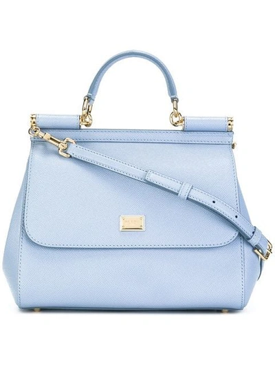 Dolce & Gabbana Medium Sicily Shoulder Bag In Blue