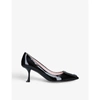 Roger Vivier Womens Black Viv' In The City Pointed-toe Patent Leather Courts 5 In Black