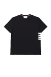 Thom Browne 4 Bar Short Sleeve Cuff Tee In Navy
