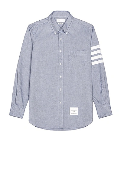 Thom Browne Straight Fit 4 Bar Shirt In Light Blue