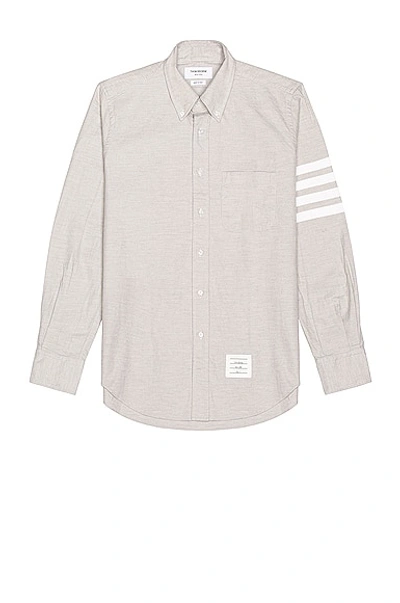 Thom Browne Straight Fit 4 Bar Shirt In Medium Grey