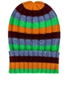 THE ELDER STATESMAN CASHMERE INCH STRIPE SHORT BUNNY ECHO BEANIE,ELSM-WA5