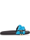 FENDI TOGGLE-FASTENING RUCHED SLIDES