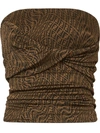 Fendi X Sarah Coleman Ff Vertigo Twist Front Tube Top In Braun