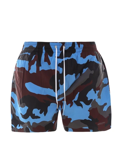 Dsquared2 Logo Camouflage Swim Shorts In Multicolor