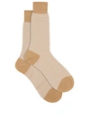 Pantherella Men's Fabian Chevron Pattern Egyptian Cotton Socks In Lt Khaki 156