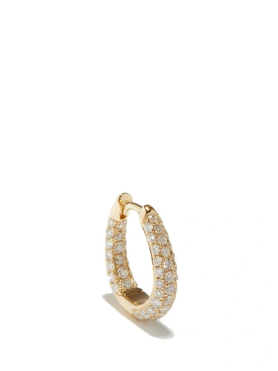 Jacquie Aiche 14kt Yellow Gold Inside Out Diamond Hoop Earring