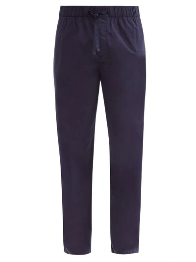 Tekla Organic-cotton Poplin Pyjama Trousers In Blue