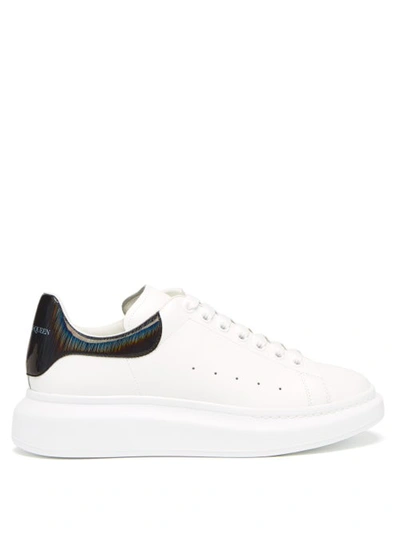 Alexander Mcqueen Exaggerated-sole Suede-trimmed Leather Sneakers In Black,white