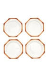 ESTE CERAMICHE FOR MODA DOMUS SET-OF-FOUR BAMBOO DESSERT PLATES