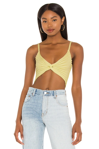 Superdown Carla Knot Top In Yellow