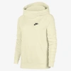 Nike Sportswear Essential Women's Funnel-neck Fleece Pullover Hoodie In Coconut Milk,black