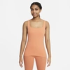 Nike Yoga Luxe Women's Shelf-bra Tank In Healing Orange,apricot Agate