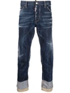 DSQUARED2 DISTRESSED CROPPED JEANS