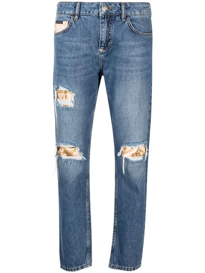 Philipp Plein New Baroque Straight-leg Jeans In Blau
