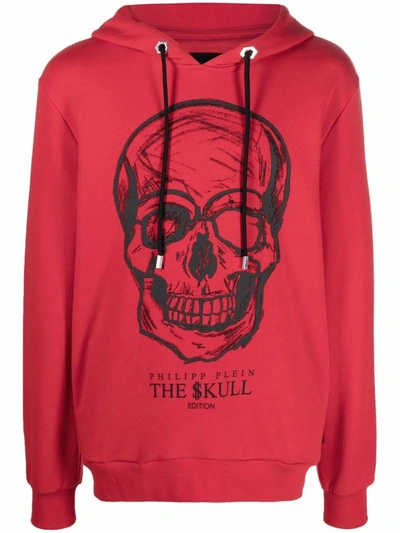 Philipp Plein Skull Graphic-print Hoodie In Rot