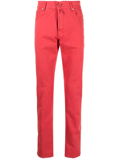 Kiton Straight-leg Five-pocket Jeans In Red