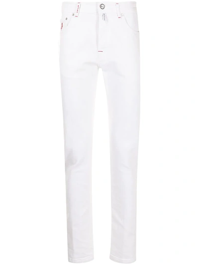 Kiton 修身五口袋设计牛仔裤 In White