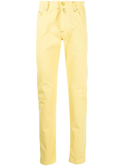 Kiton Straight-leg Five-pocket Jeans In Yellow