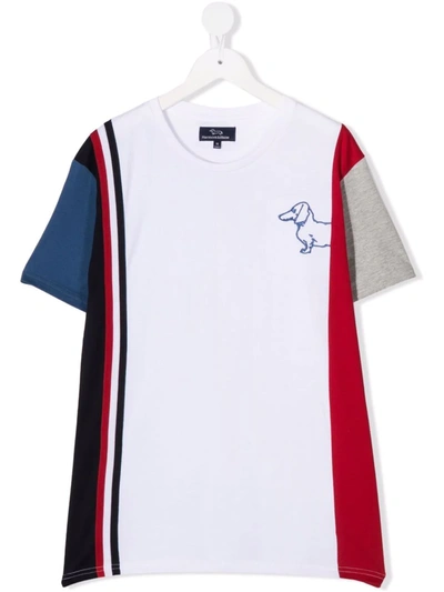 Harmont & Blaine Junior Teen Colour-block Logo Print T-shirt In White