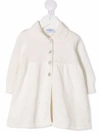 Siola Elvira Collared Knitted Coat In Neutrals