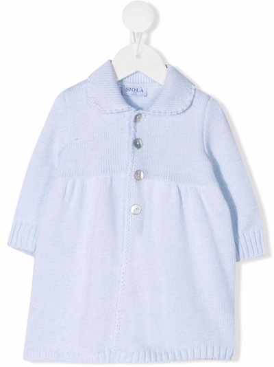 Siola Babies' Collared Knitted Top In Blue