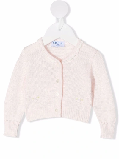 Siola Babies' Delizia Embroidered Cardigan In Pink