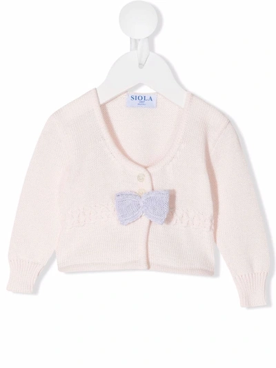 Siola Babies' Gabriella Knitted Cardigan In Pink