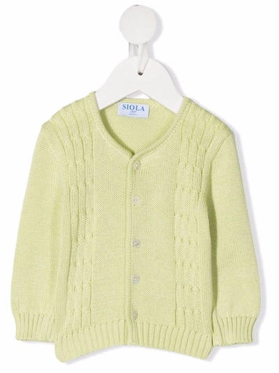 Siola Babies' Manuel Knitted Cardigan In Green
