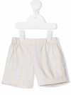 La Stupenderia Elasticated-waist Striped Shorts In Blue