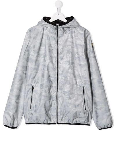 Ciesse Piumini Junior Teen Camouflage Print Hooded Jacket In Grey
