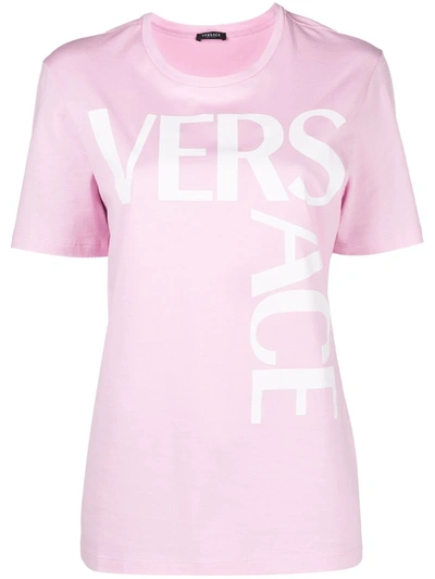Versace Medusa Logo字母t恤 In Pink